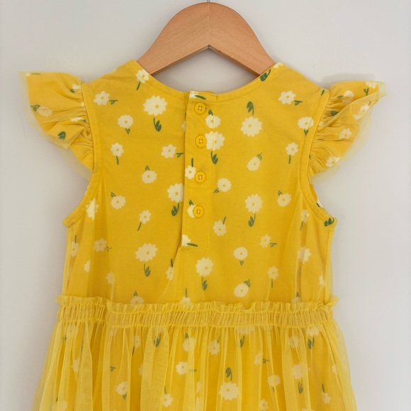 Hanna Andersson Yellow Floral Tulle Dress 5 - Picture 5 of 8